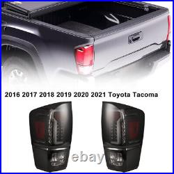 For 2016-2021 Toyota Tacoma Tail Lights LED Rear Lamps Black Smoke Turn Signal