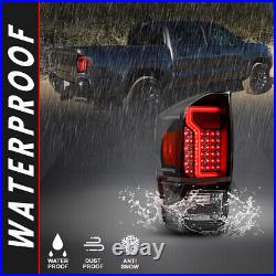 For 2016-2021 Toyota Tacoma Tail Lights Red Clear DRL LED Tube Rear Brake Lamps