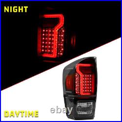 For 2016-2021 Toyota Tacoma Tail Lights Red Clear DRL LED Tube Rear Brake Lamps