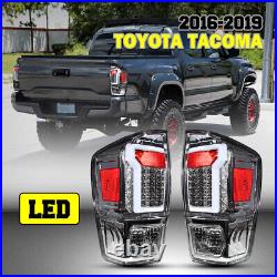 For 2016-2022 Toyota Tacoma LED Tail Lights Chrome Clear Lens Brake Lamps PAIR
