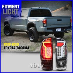 For 2016-2022 Toyota Tacoma LED Tail Lights Chrome Clear Lens Brake Lamps PAIR