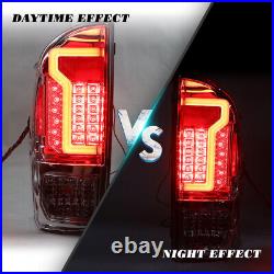 For 2016-2022 Toyota Tacoma LED Tail Lights Chrome Clear Lens Brake Lamps PAIR