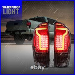 For 2016-2022 Toyota Tacoma LED Tail Lights Chrome Clear Lens Brake Lamps PAIR