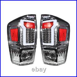 For 2016-2022 Toyota Tacoma LED Tail Lights Chrome Clear Lens Brake Lamps PAIR