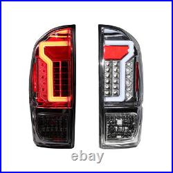 For 2016-2022 Toyota Tacoma LED Tail Lights Chrome Clear Lens Brake Lamps PAIR