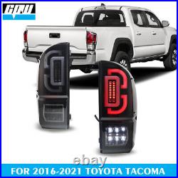 For 2016-2022 Toyota Tacoma LED Tail Lights Sequential Turn Signals Black Smoke