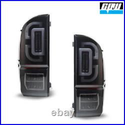 For 2016-2022 Toyota Tacoma LED Tail Lights Sequential Turn Signals Black Smoke