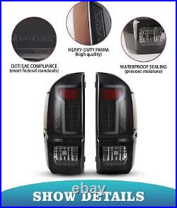 For 2016-2023 Toyota Tacoma LED Tail Lights Rear Brake Lamps Smoke Lens Pair