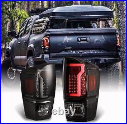 For 2016-2023 Toyota Tacoma LED Tail Lights Rear Brake Lamps Smoke Lens Pair