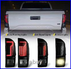 For 2016-2023 Toyota Tacoma LED Tail Lights Rear Lamps Assembly Black Smoke Pair