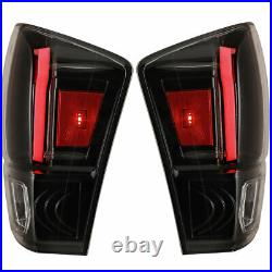 For 2016-2023 Toyota Tacoma LED Tail Lights Rear Lamps Assembly Black Smoke Pair