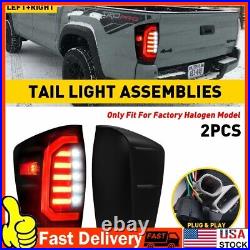 For 2016-2023 Toyota Tacoma Pickup Brake Rear Lamps LED Tail Lights Smoke Pair