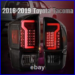 For 2016-2023 Toyota Tacoma Pickup LED Tail Lights Smoke Brake Rear Lamps Pair