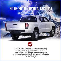 For 2016-2023 Toyota Tacoma Pickup LED Tail Lights Smoke Brake Rear Lamps Pair