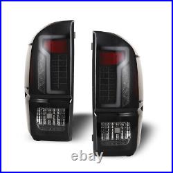 For 2016-2023 Toyota Tacoma Pickup LED Tail Lights Smoke Brake Rear Lamps Pair