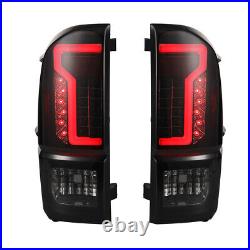 For 2016-2023 Toyota Tacoma Pickup LED Tail Lights Smoke Brake Rear Lamps Pair