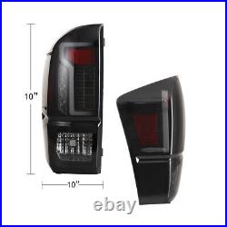 For 2016-2023 Toyota Tacoma Pickup LED Tail Lights Smoke Brake Rear Lamps Pair