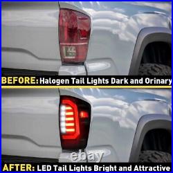 For 2016-2023 Toyota Tacoma Pickup Rear Brake Lamps LED Tail Lights Smoke Pair