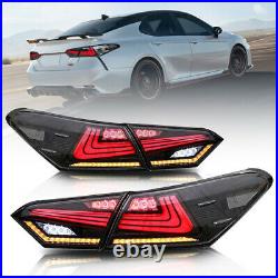 For 2018 2019 2020 Toyota Camry Tail Lights Smoke LED 4pcs Rear Lamps Assembly