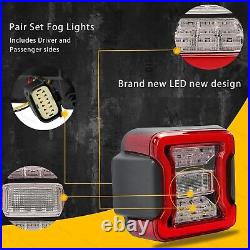 For 2018 2019-2022 Jeep Wrangler JL LED Tail Lights Rear Brake Turn Signal Lamps