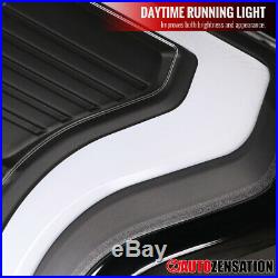 For 2018-2020 Ford F150 Black LED DRL Bar Tail Lights Brake Lamps Pair