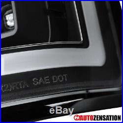 For 2018-2020 Ford F150 Black LED DRL Bar Tail Lights Brake Lamps Pair