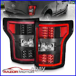 For 2018-2020 Ford F-150 Pickup XL XLT Black LED Tail Lights Lamps Pair