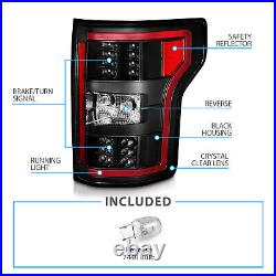 For 2018-2020 Ford F-150 Pickup XL XLT Black LED Tail Lights Lamps Pair
