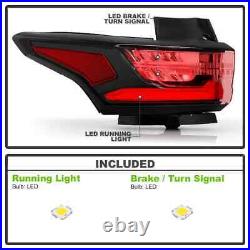 For 2018-2021 Chevy Traverse Black/Clear LED Tail Light Brake Lamp Outer Driver