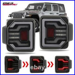 For 2018+ Jeep Wrangler JL & JLU PAIR LED Sequential Tail Lights Black/Smoke