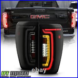 For 2019-2022 GMC Sierra 1500 Incandescent Black Smoke Full LED TaiL Lights Pair