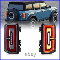 For 2021-2023 Ford Bronco 6th Gen U725 FULL LED Tail Lights Rear Brake Lamps L+R
