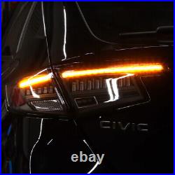 For 2022-2025 Honda Civic Hatchback Sequential Full LED Tail Lights with Greeting