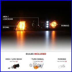 For 87-93 Ford Mustang Black LED Headlight+Corner Signal Lamp + Tail Light Combo