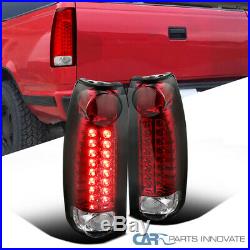 For 88-98 C/K C10 Silverado Blazer Tahoe Red LED Tail Lights Brake Lamps Pair