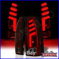 For 88-98 Chevy 1500 2500 3500 SPARTAN Red Smoke 3D Tube LED Taillights Brake