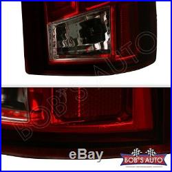 For 88-98 Chevy 1500 2500 3500 SPARTAN Red Smoke 3D Tube LED Taillights Brake