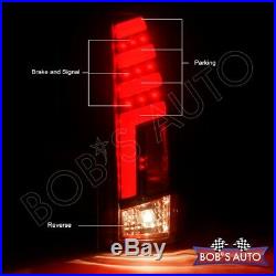 For 88-98 Chevy 1500 2500 3500 SPARTAN Red Smoke 3D Tube LED Taillights Brake