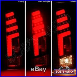 For 88-98 Chevy 1500 2500 3500 SPARTAN Red Smoke 3D Tube LED Taillights Brake