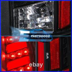For 88-98 Chevy GMC C10 1500 2500 LED Brake Tail Lights Lamps Set Black Red Tube