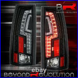 For 88-98 Chevy/GMC C/K 1500 2500 3500 Truck LED Black Brake Tail Lights Pair