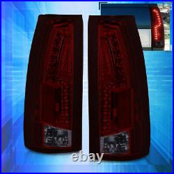 For 88-98 Chevy GMC C/K C10 Sierra LED Tail Lights Lamps Left+Right Red Smoked