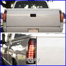 For 88-98 Chevy GMC Silverado Sierra Suburban Tahoe LED Black Tail Light Lamp