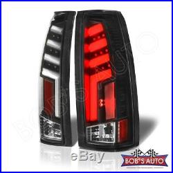 For 88-98 Chevy Silverado SPARTAN Black 3D Bar LED Taillights Pickup Brake L+R