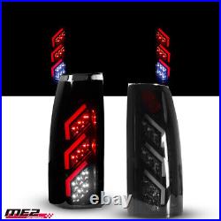 For 88-99 Chevy GMC C/K 1500 2500 3500 Black Smoked Rear Lamps LED Tail Lights