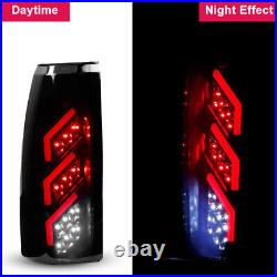 For 88-99 Chevy GMC C/K 1500 2500 3500 Black Smoked Rear Lamps LED Tail Lights