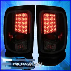 For 94-02 Dodge RAM 1500/2500/3500 LED Brake Tail Lights Lamps Pair Black Clear