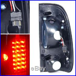 For 99-04 F250/350/450/550 Smoke Halo LED Projector Headlights + LED Tail Lights