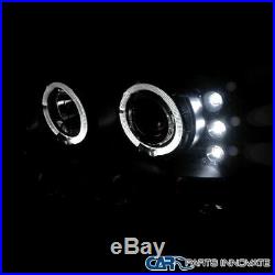 For 99-04 F250 F350 SuperDuty Black Halo Projector Headlights+LED Smoke Tail