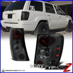 For 99-04 Jeep Grand Cherokee V8 Headlights Halo LED Black Smoke Tail Lights 4x4